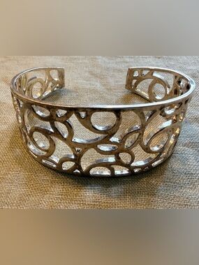Silver Openwork Cuff Bracelet